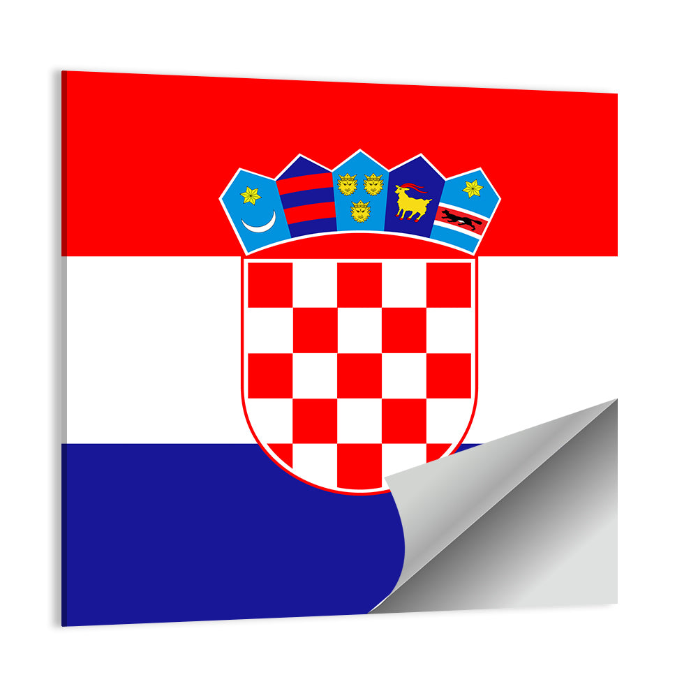 Croatian Flag with Coat of Arms Wall Art