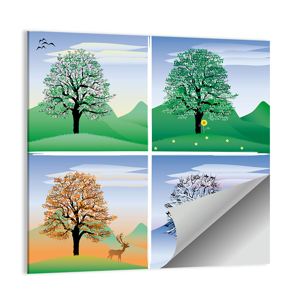 Four Seasons Tree Quadrants Wall Art
