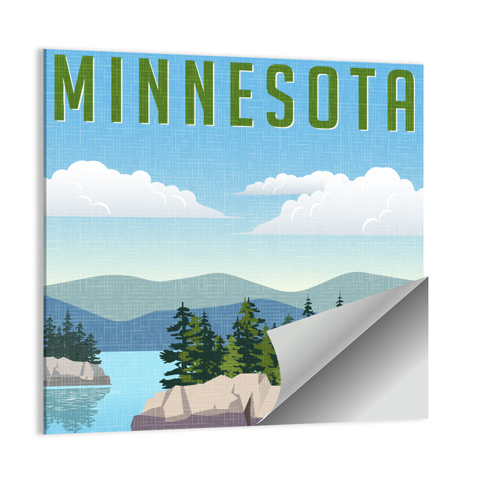 Retro Minnesota Travel Wall Art as a poster print
