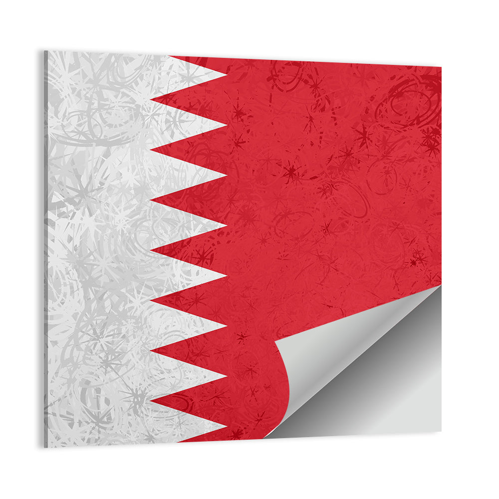 Bahrain Flag with Serrated Edge Wall Art