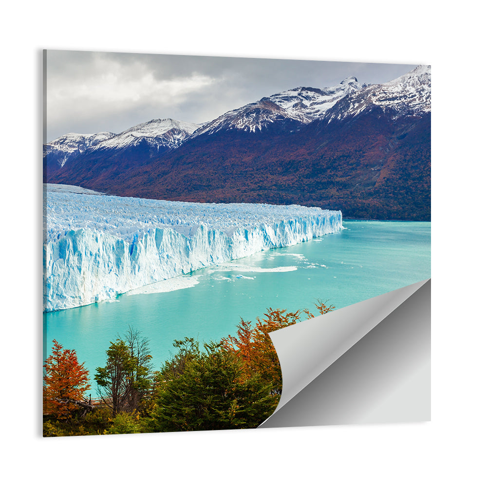 Perito Moreno Glacier with Autumn Foliage Wall Art