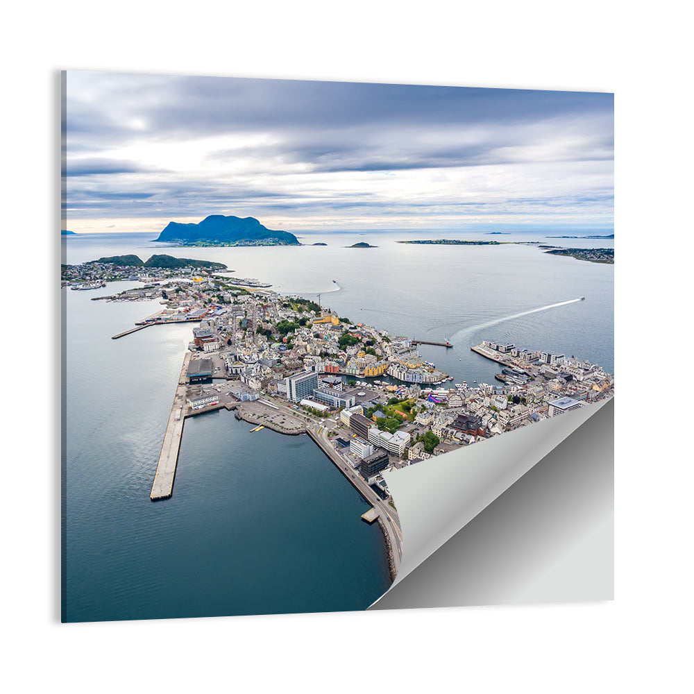 Aksla View Over Ålesund Harbor Wall Art