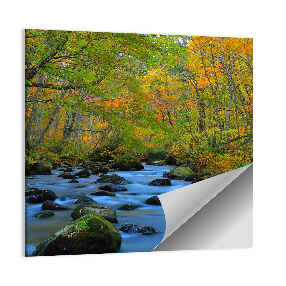 Oirase Gorge Autumn Stream Wall Art