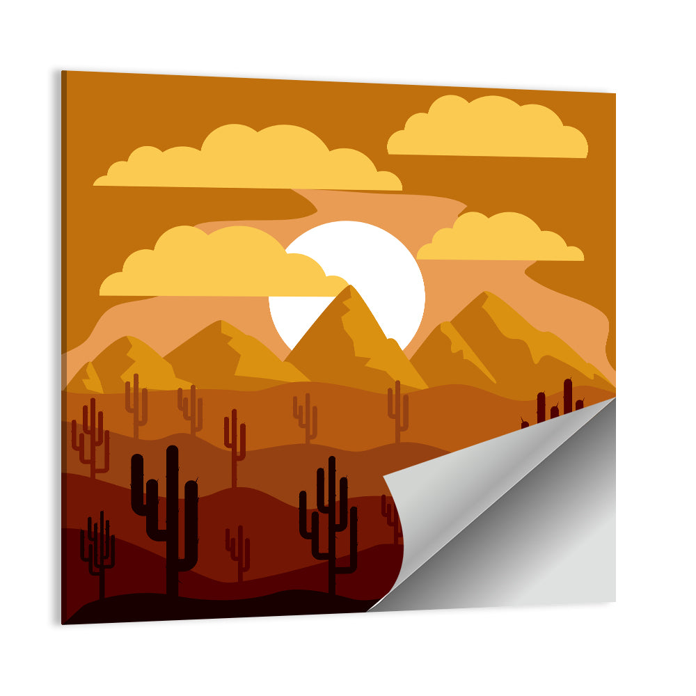 Layered Desert Sunset Wall Art