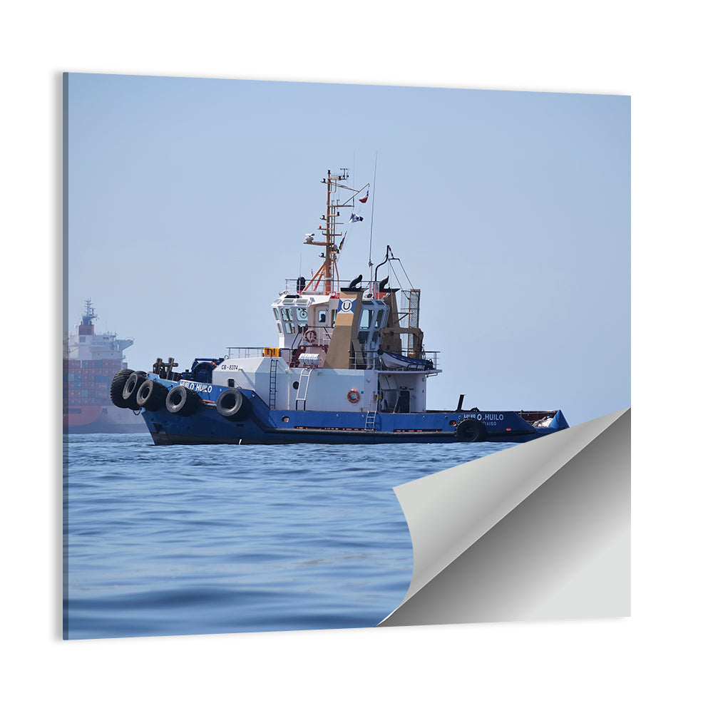 Tugboat Off Valparaiso Coast Wall Art