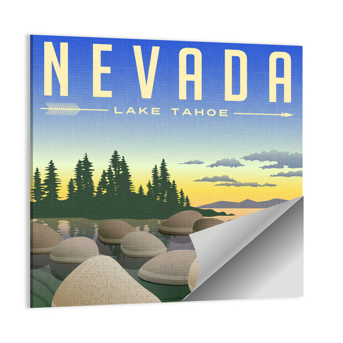 Lake Tahoe Vintage Travel Wall Art as a poster print