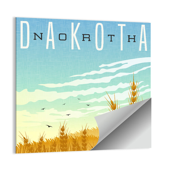 North Dakota Wheat Field Graphic Wall Art as a poster print