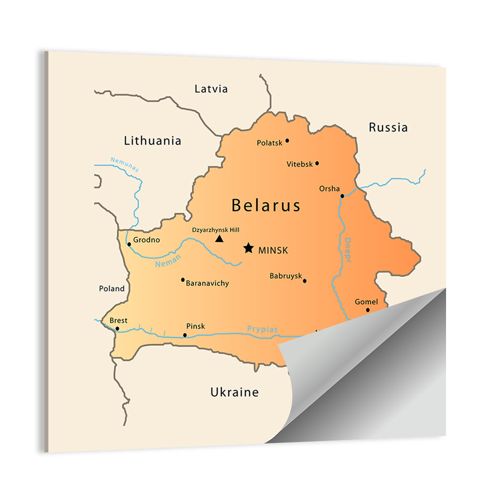 Belarus Cartographic Map Wall Art