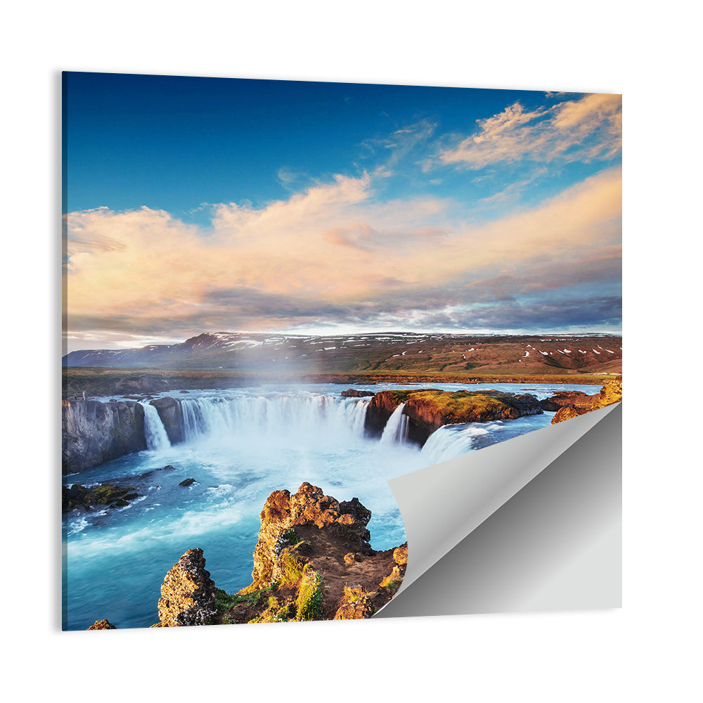 Godafoss Waterfall at Golden Hour Wall Art