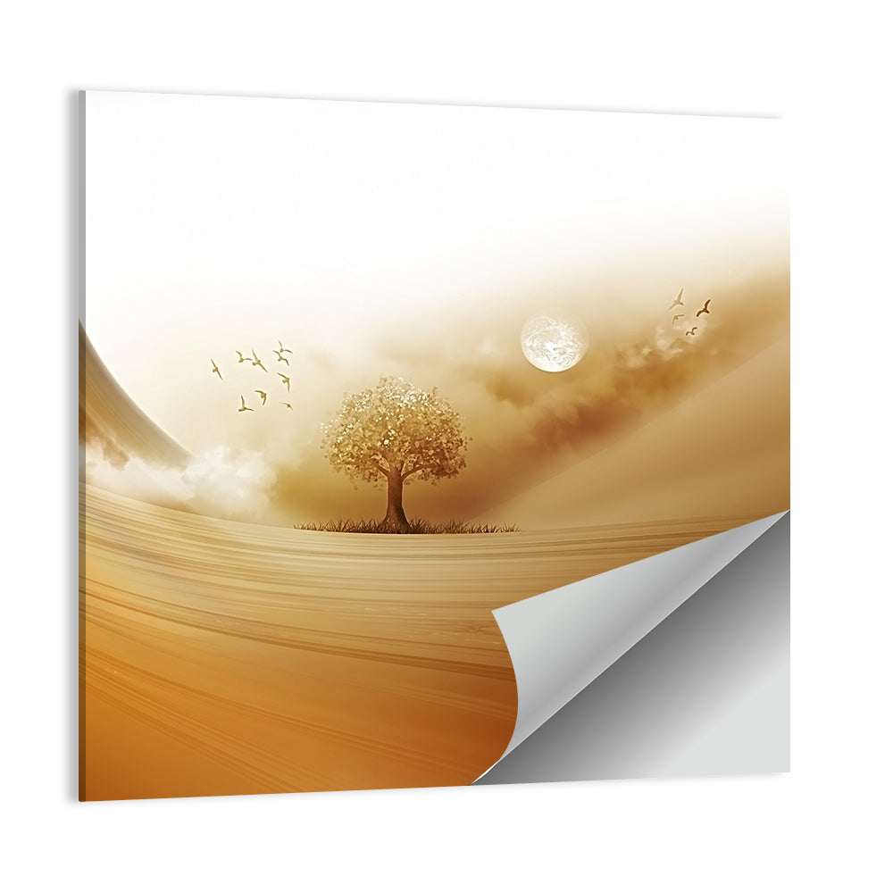 Moonlit Desert Tree Wall Art