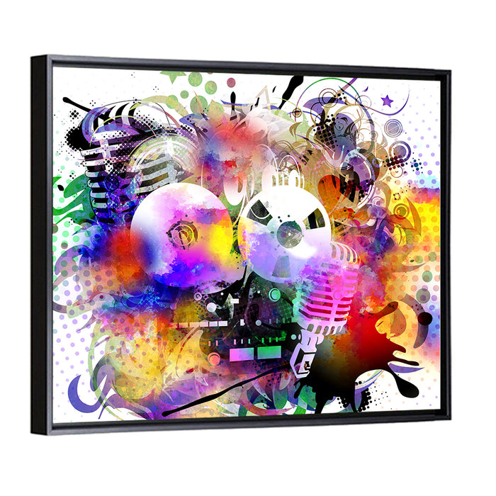 Glamour Music Pop Wall Art as a framed canvas