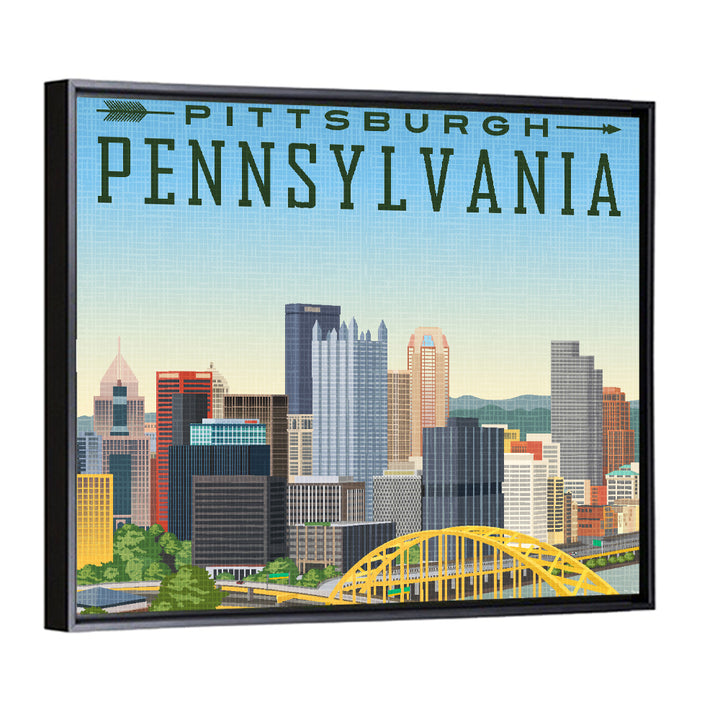 Pittsburgh Fort Pitt Bridge Skyline Wall Art