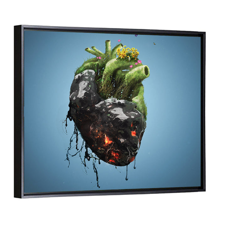 Anatomical Heart with Moss and Lava Wall Art
