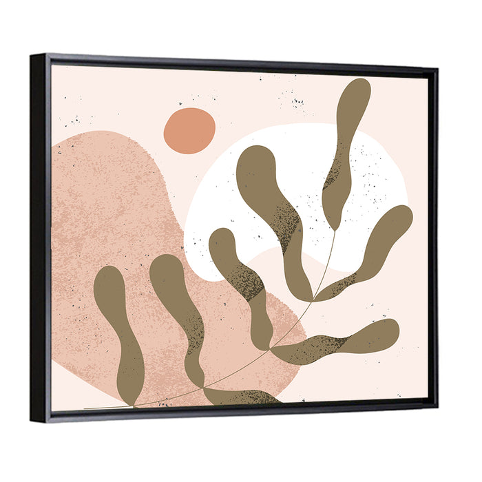 Asymmetrical Botanical Branch Wall Art as a framed canvas