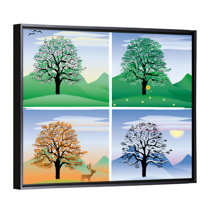 Four Seasons Tree Quadrants Wall Art