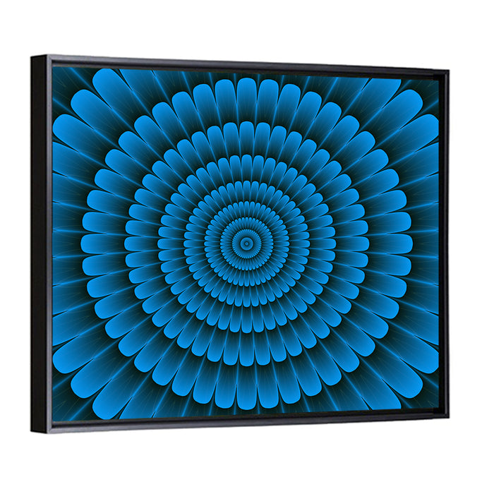 Psycho Floral Mandala Wall Art as a framed canvas