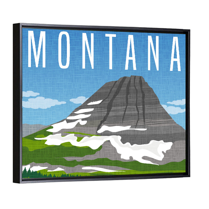 Montana Mountain Wall Art as a framed canvas