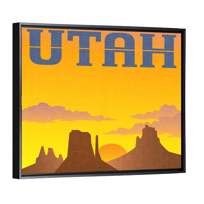 Monument Valley Sunset Wall Art as a framed canvas