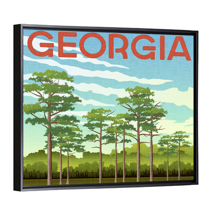 Georgia Cypress Swamp Wall Art as a framed canvas