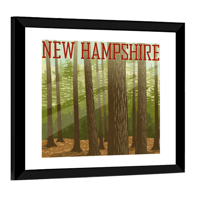 New Hampshire Forest Graphic Wall Art as a framed print