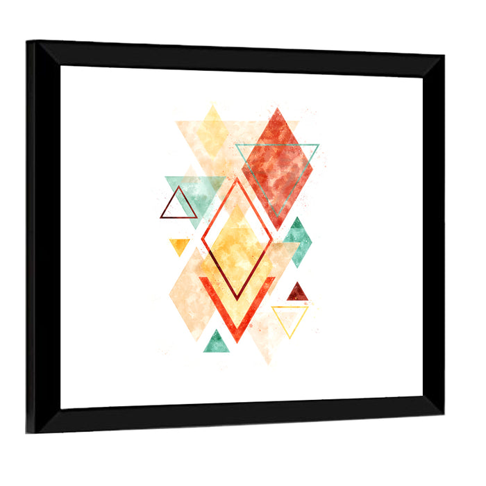 Scandinavian Geometric Diamond Wall Art as a framed print