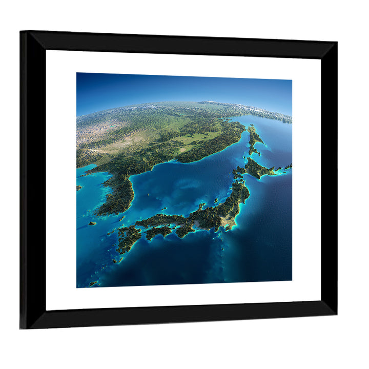 Japanese Archipelago Aerial View Wall Art