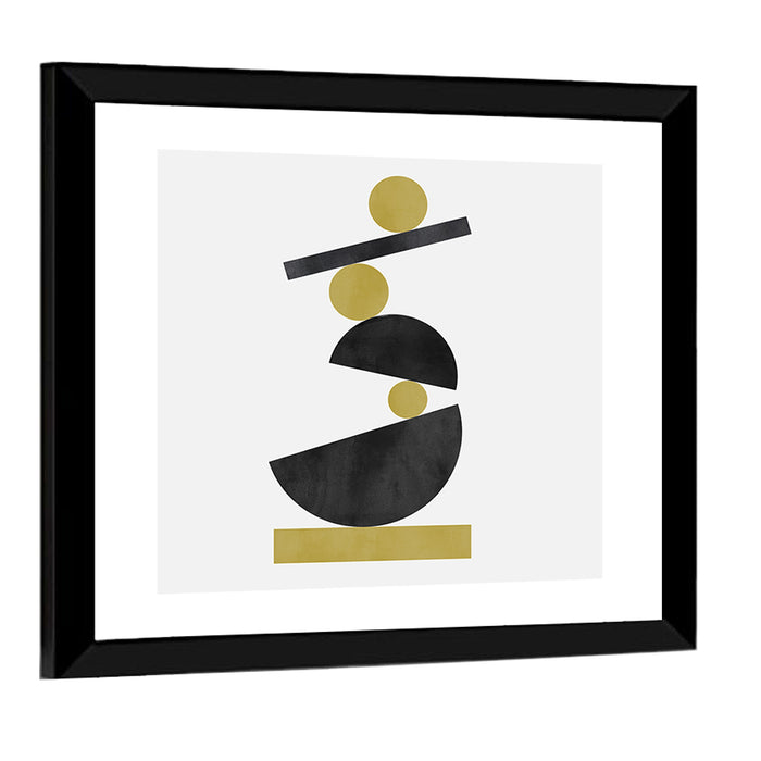 Balanced Geometric Stack Wall Art as a framed print