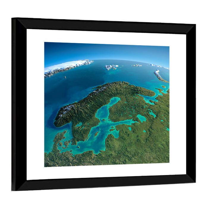 Scandinavia from Space Wall Art