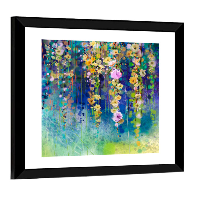 Ethereal Hanging Floral Vines Wall Art as a framed print