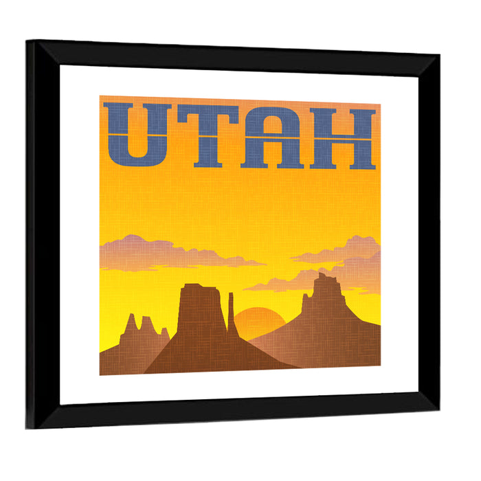 Monument Valley Sunset Wall Art as a framed print