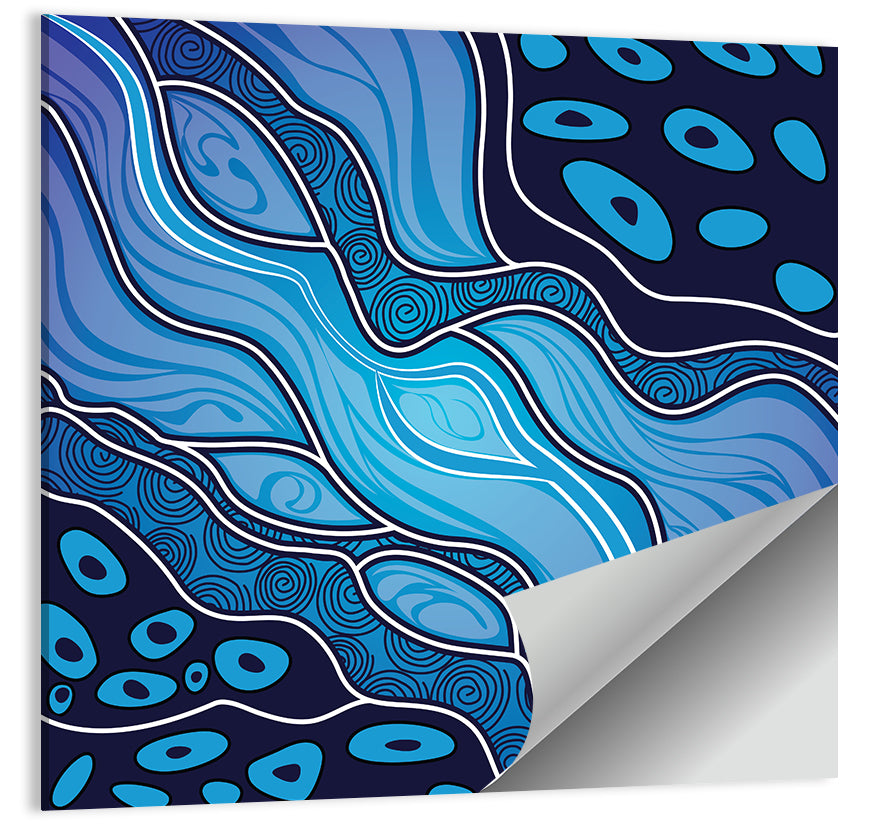 River Flow Vector Painting Wall Art