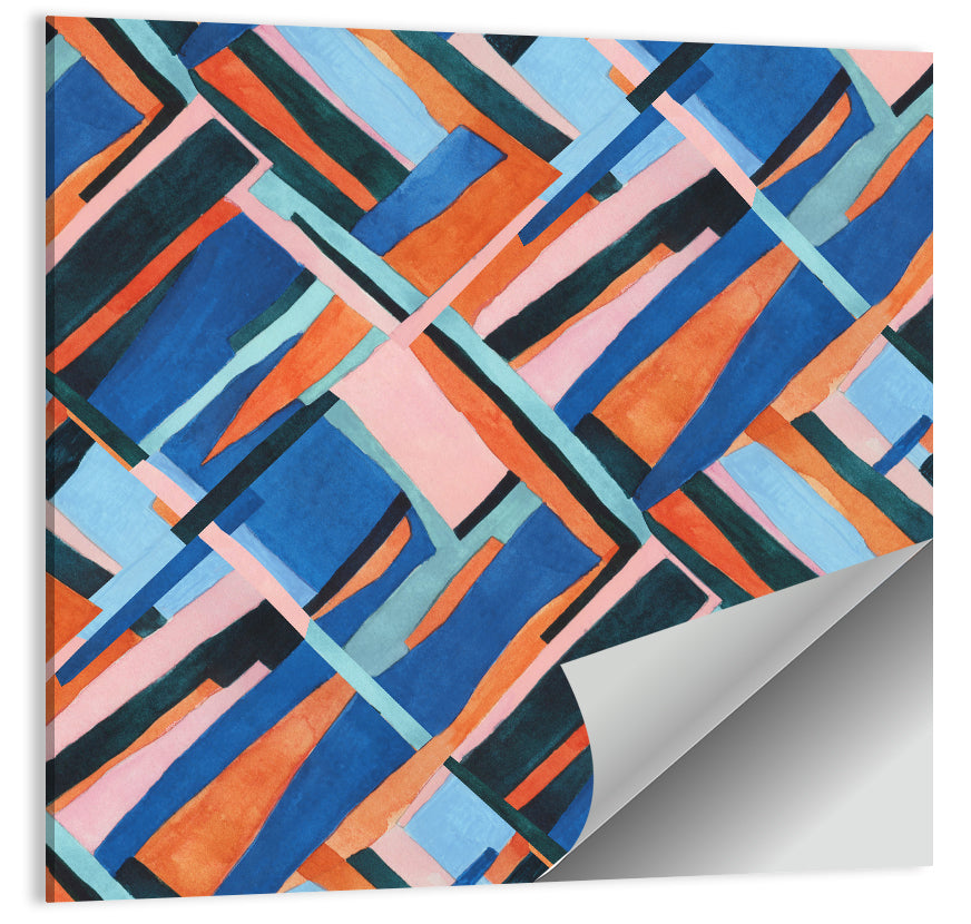 Watercolor Diagonal Grid Wall Art