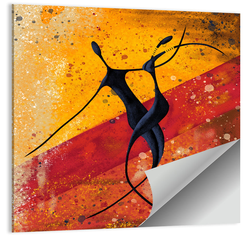 Passionate African Dance Illustration Wall Art