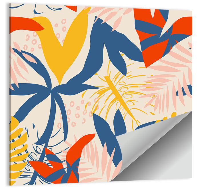 Bright Summer Tropical Pattern Wall Art as a poster print