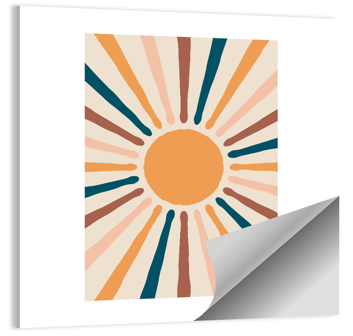 Boho Sunburst Abstract Wall Art as a poster print