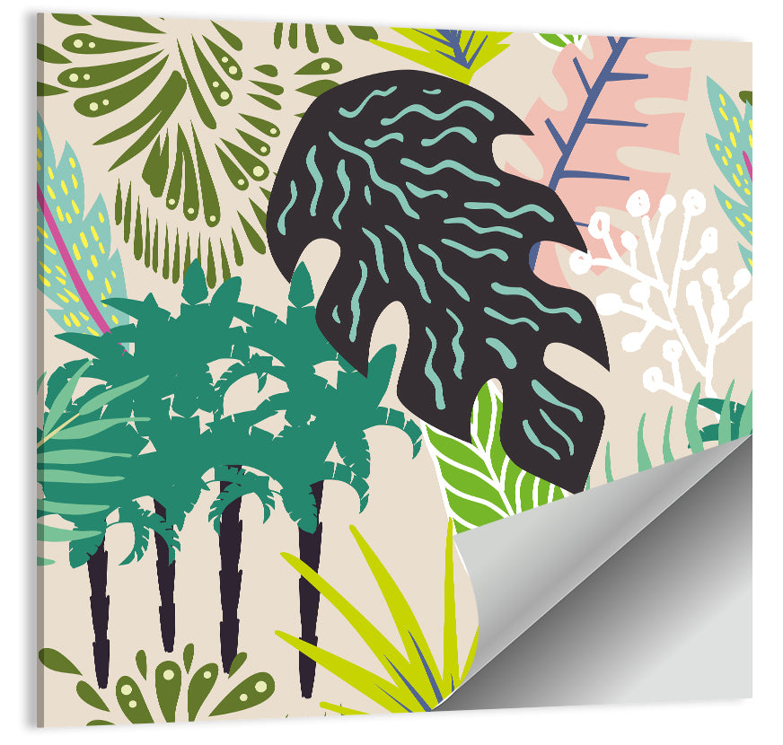 Leaves and Palm Trees Abstract Wall Art