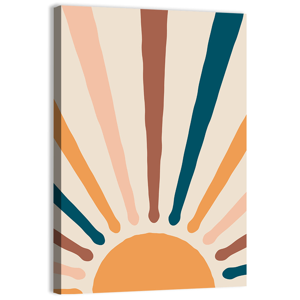 Boho Sun Rays Wall Art, canvas print, portrait