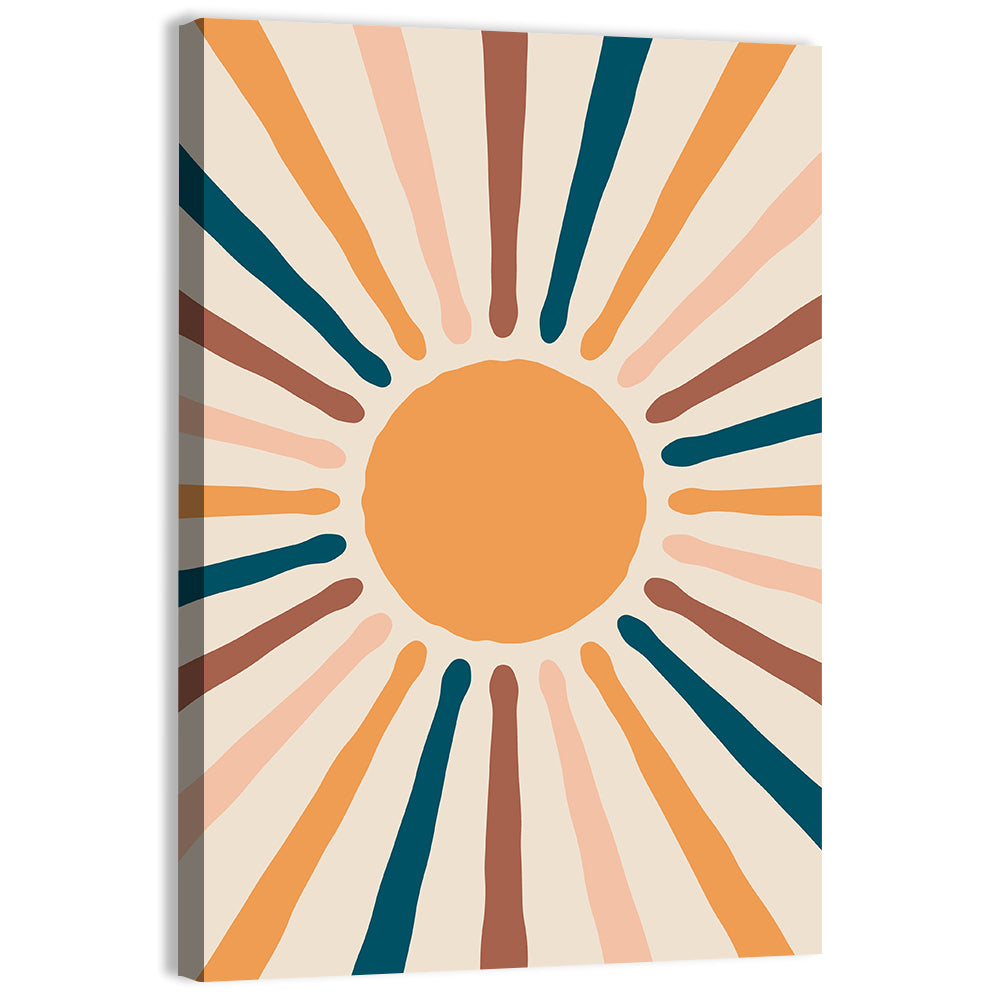 Sun Rays Abstract Wall Art, canvas print, portrait