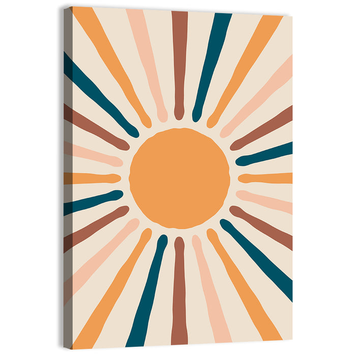 Sun Rays Abstract Wall Art as a canvas print