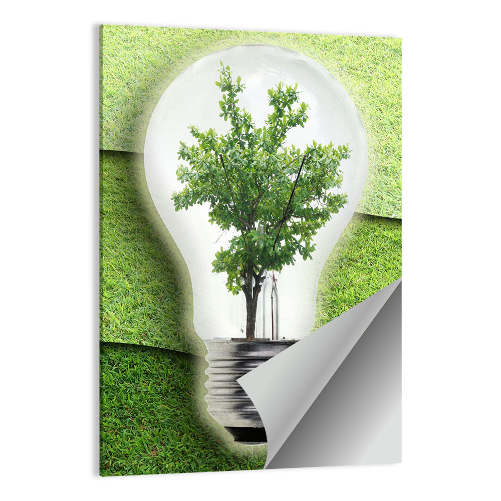 Light Bulb Tree Earth Concept Wall Art