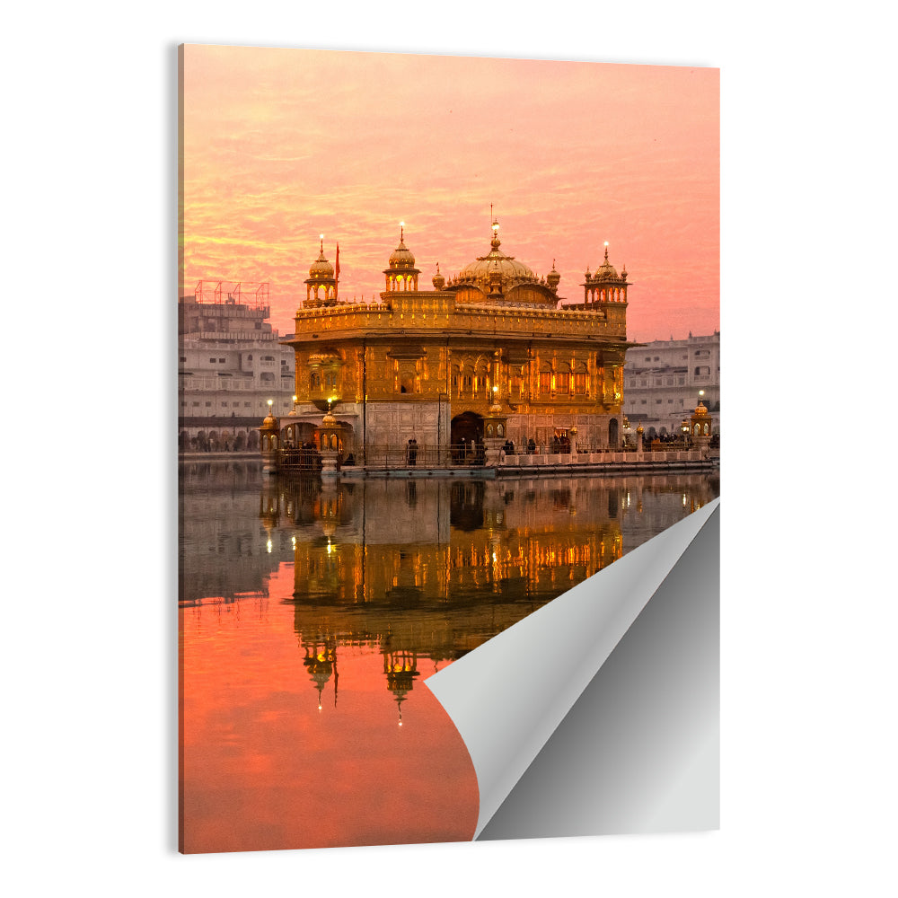 Golden Temple at Sunset Wall Art