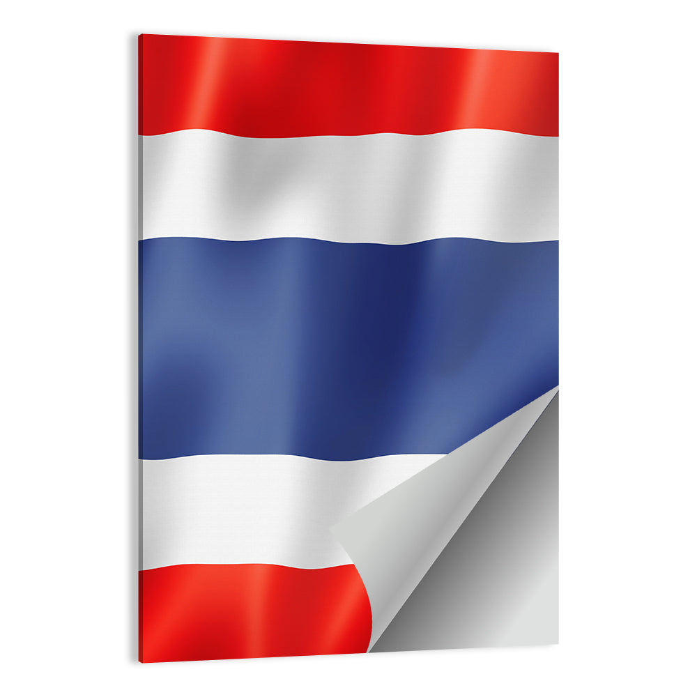 Thai Flag with Waving Stripes Wall Art