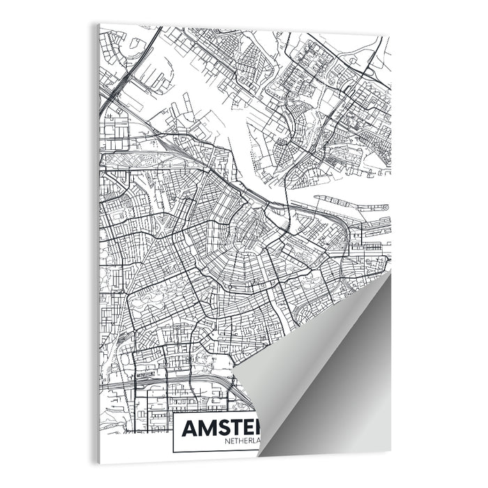 Amsterdam City Map Wall Art as a poster print