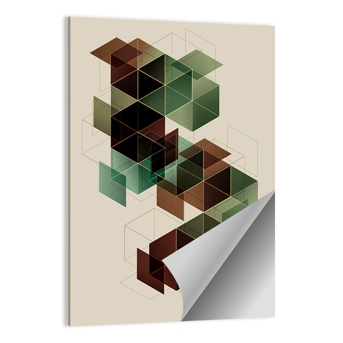 Floating Translucent Cubes Wall Art as a poster print