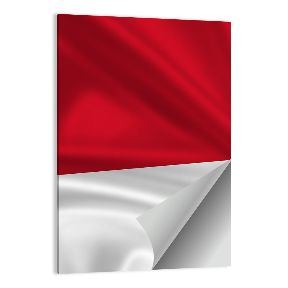 Indonesia Monaco Waving Flag Wall Art
