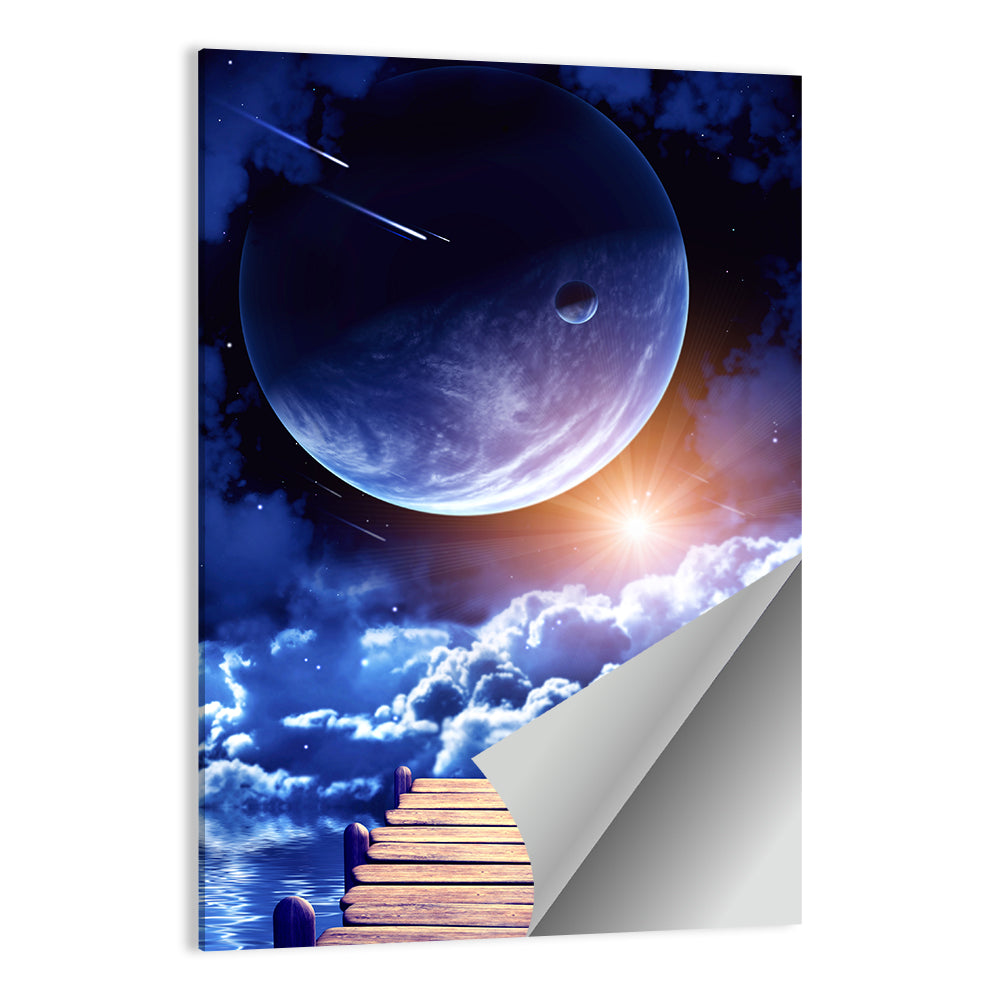 Space With Planets & Nebula Wall Art