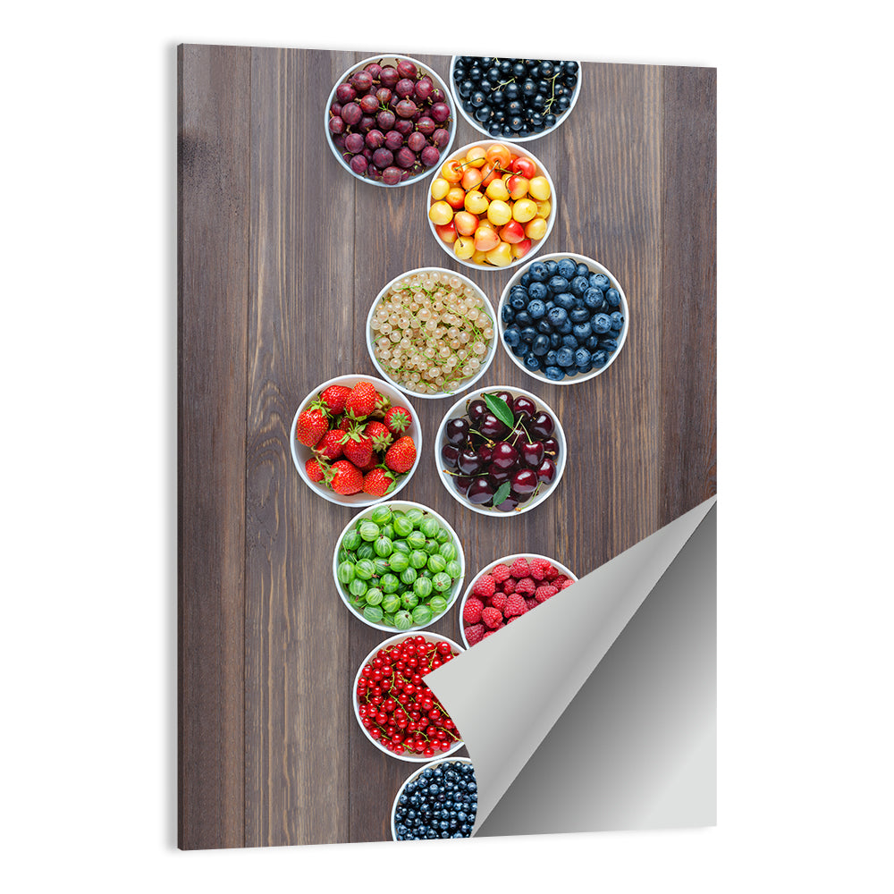 Ten Round Bowls of Berries Wall Art