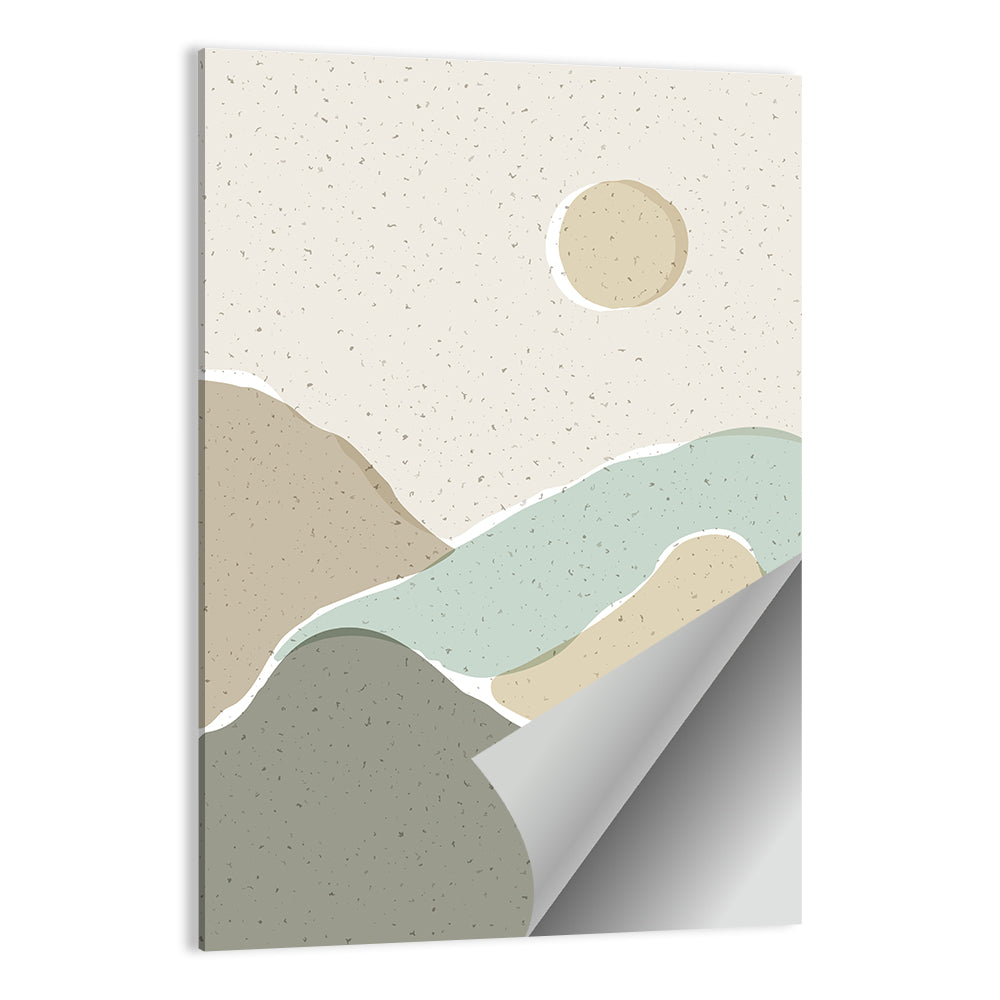 Layered Mountains and Sun Wall Art