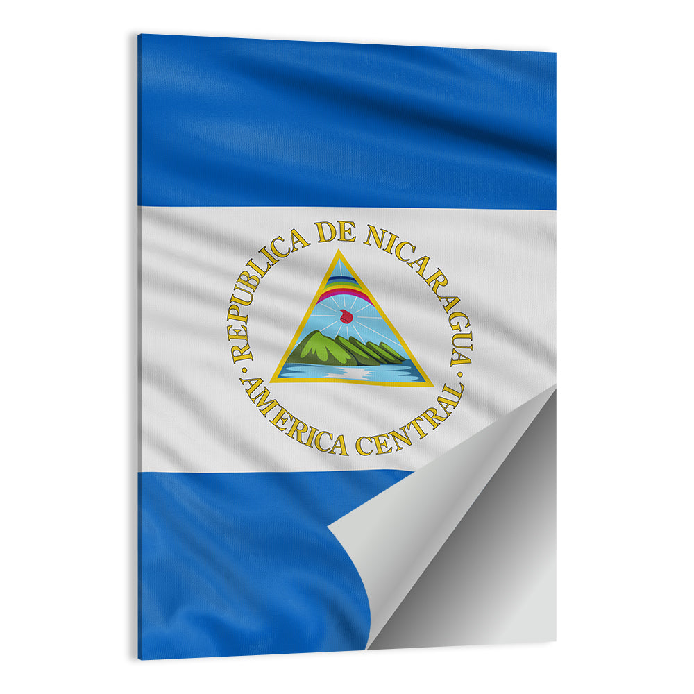 Nicaraguan Flag with Emblem Wall Art