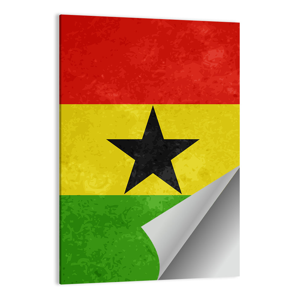 Ghana Flag with Centered Black Star Wall Art